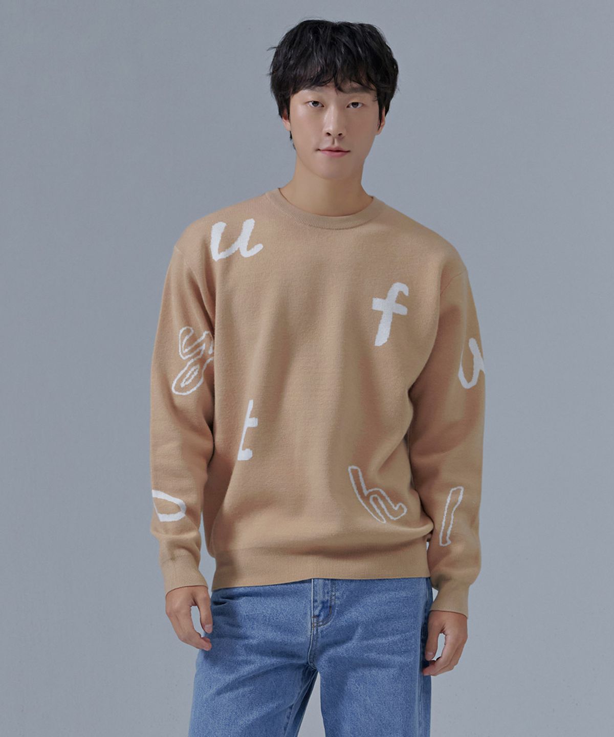 체이스컬트(CHASECULT) 남성 전판 레터링 스웨터-CFRK5213D0X