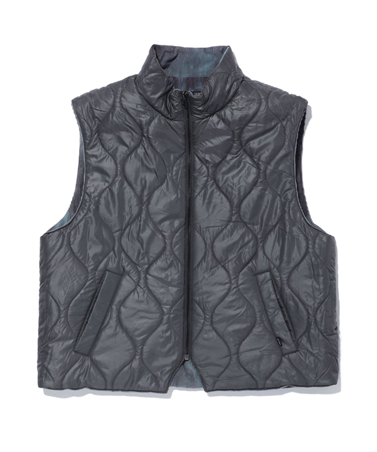크리틱(CRITIC) DYEING CORDUROY REVERSIBLE PADDING VEST CHARCOAL