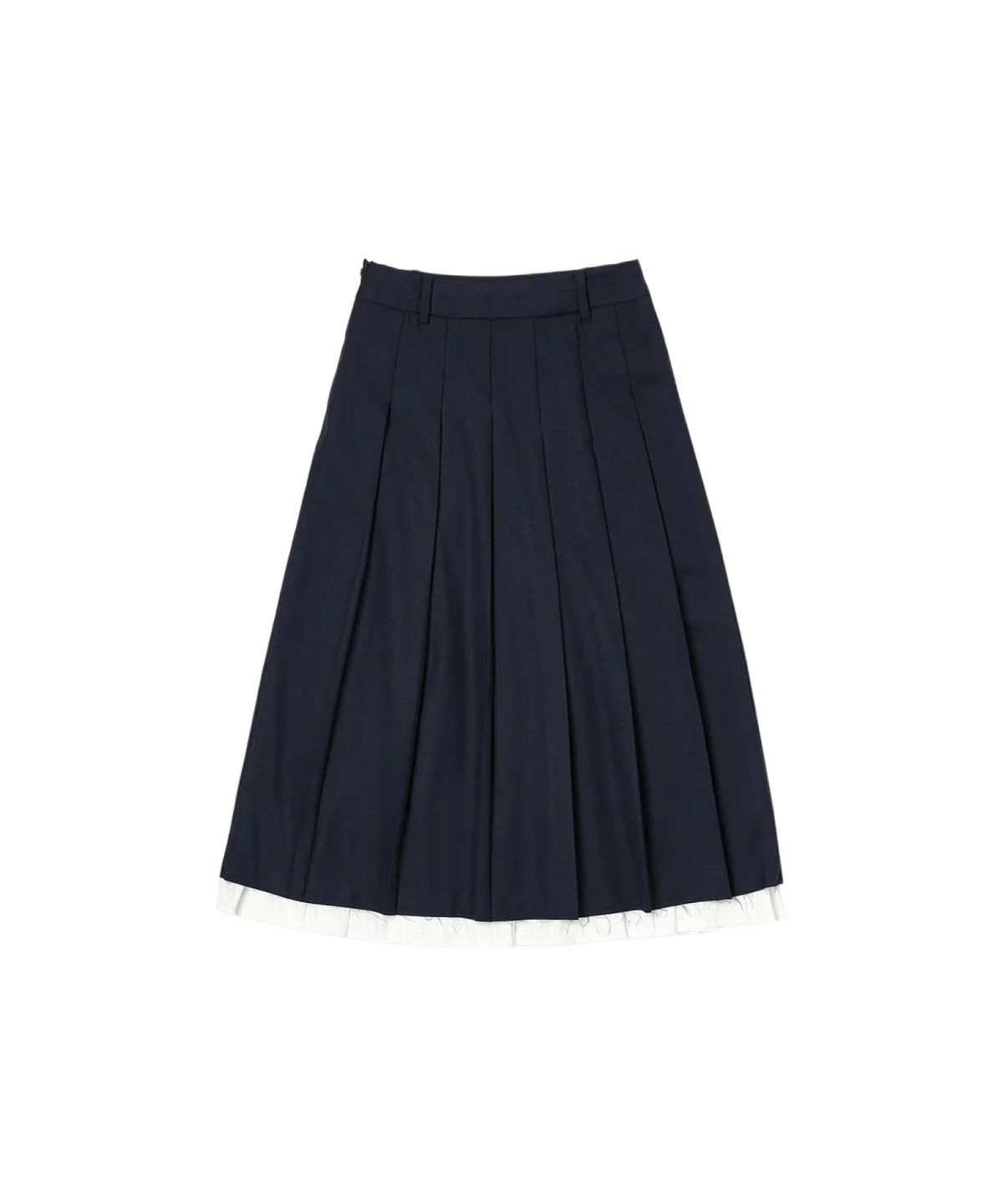 라츠유(LOTSYOU) First-date Pleats Skirt Navy