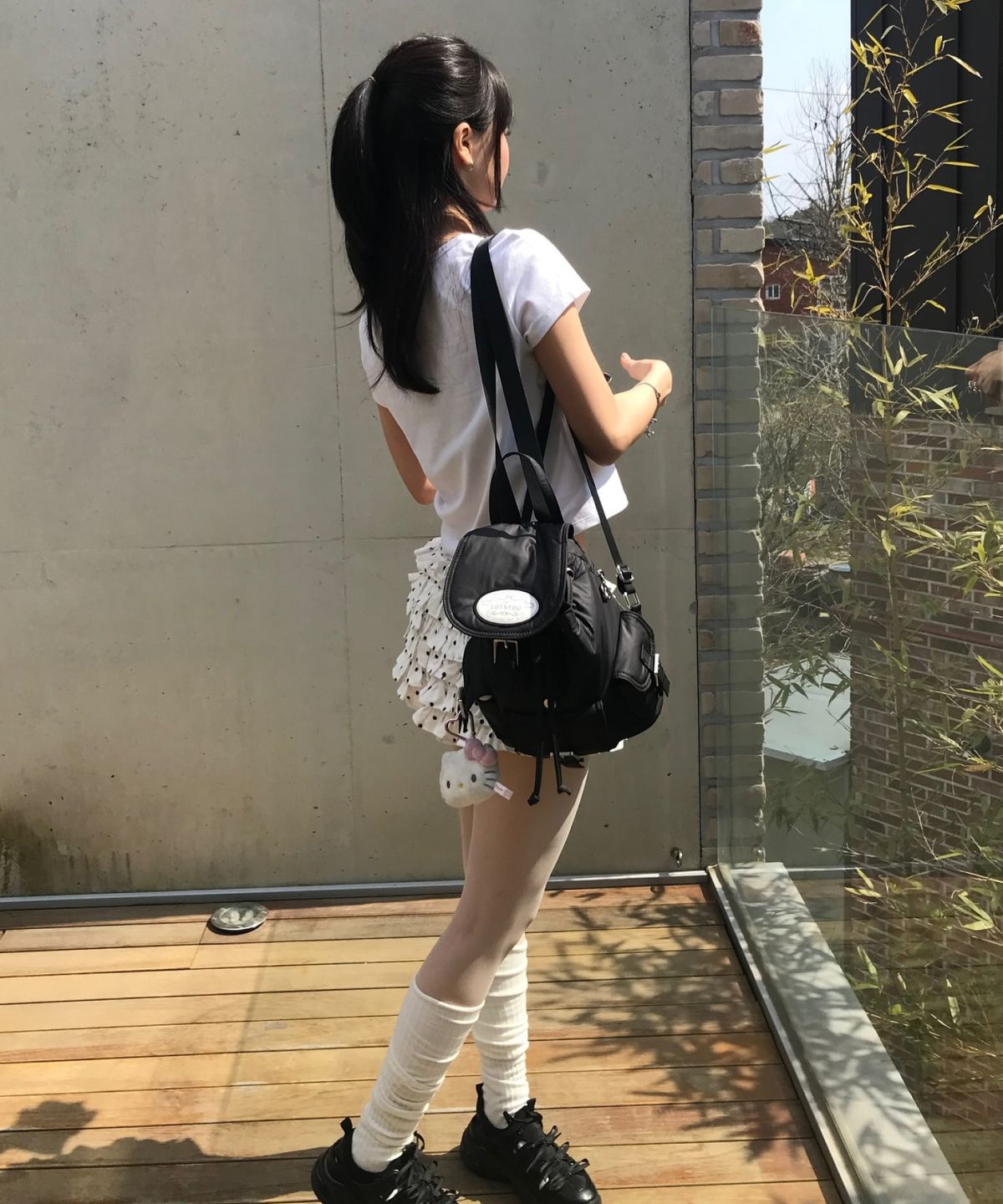 라츠유(LOTSYOU) Nostalgia chubby Backpack Black
