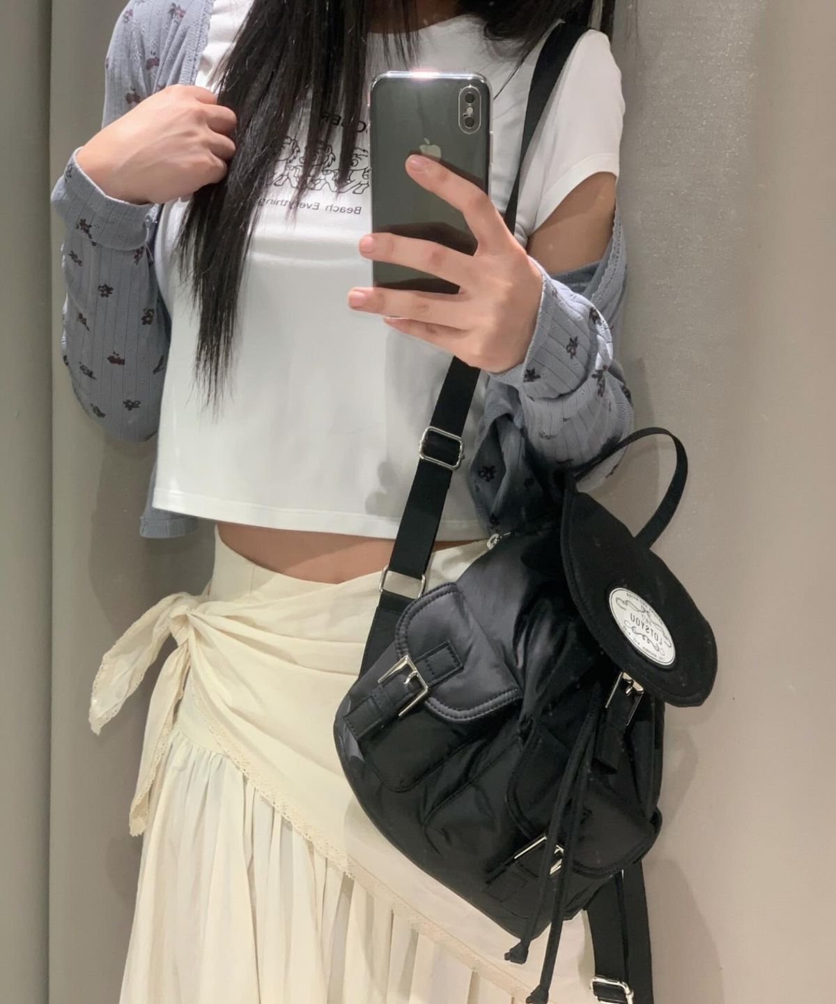 라츠유(LOTSYOU) Nostalgia chubby Backpack Black