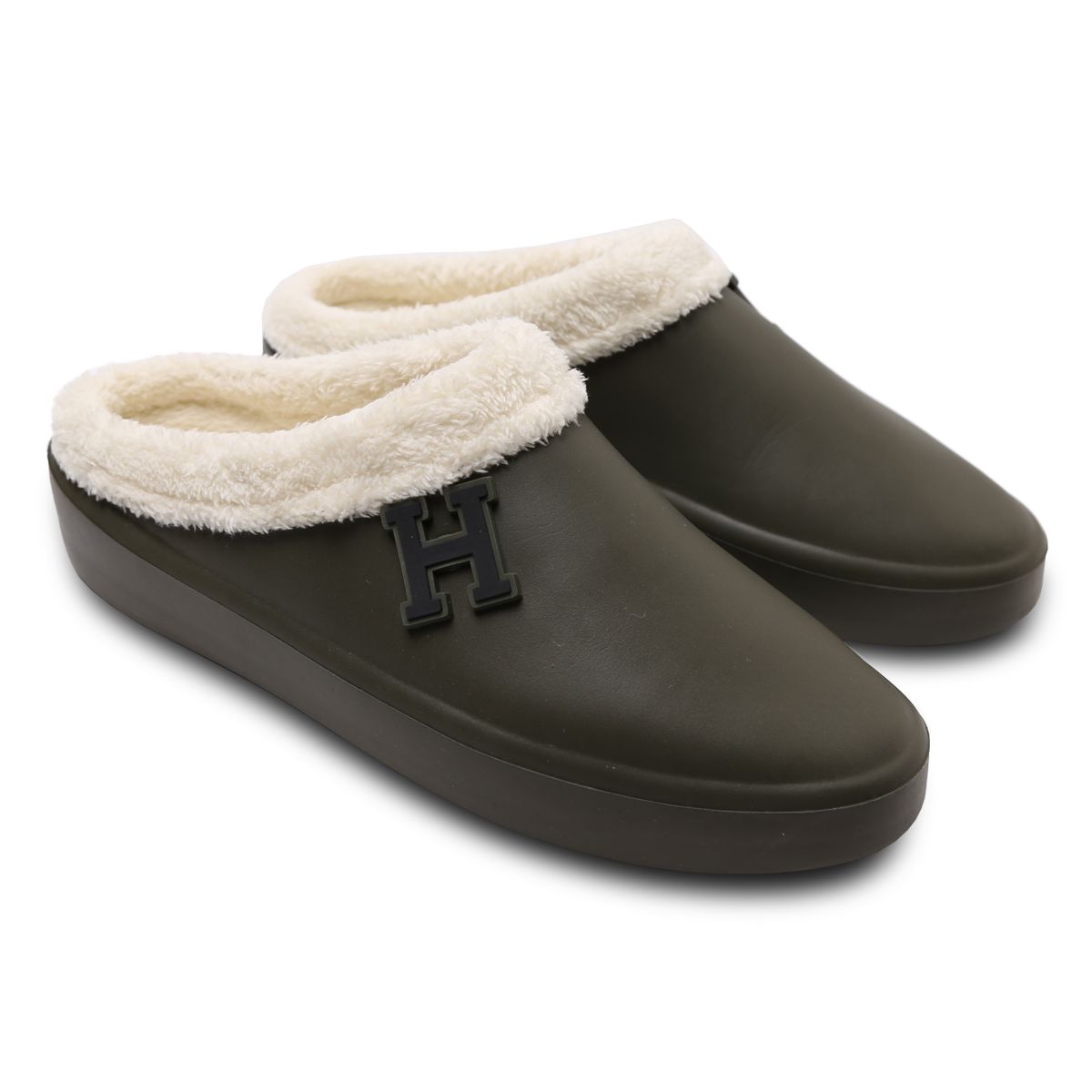 하버드 슈즈(HARVARD SHOES) 코지 남여공용 퍼 슬리퍼 블로퍼 카키
