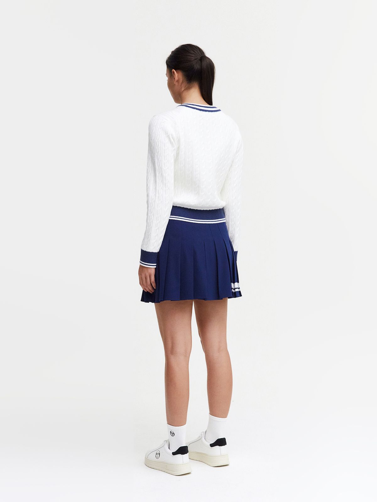 세르지오 타키니(SERGIO TACCHINI) W 프레피 울 크리켓 스웨터 풀오버 (White)