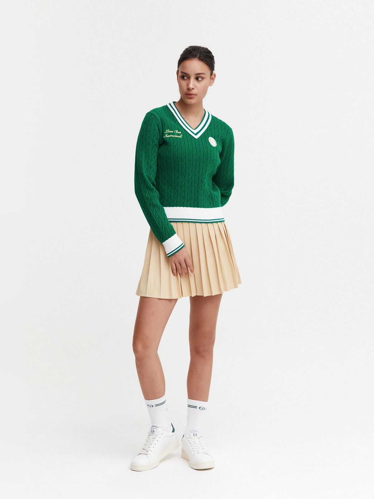 세르지오 타키니(SERGIO TACCHINI) W 프레피 울 크리켓 스웨터 풀오버 (L.Green)