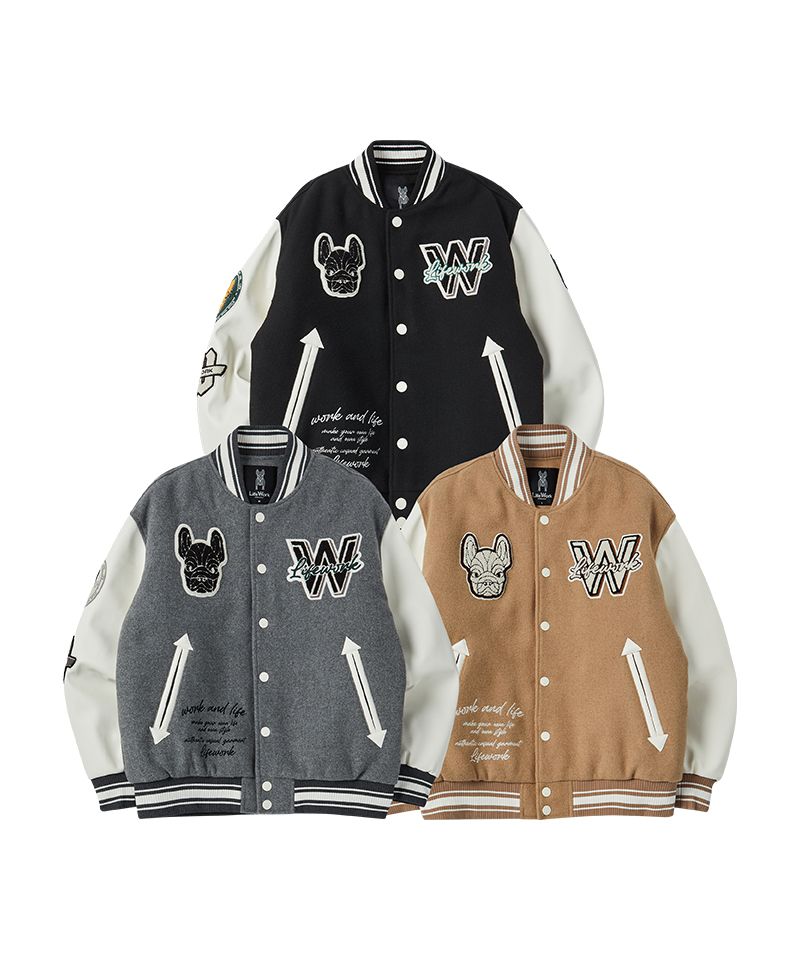 MUSINSA公式 | LIFEWORK ヒップドッグ アプリケ バーシティジャケット