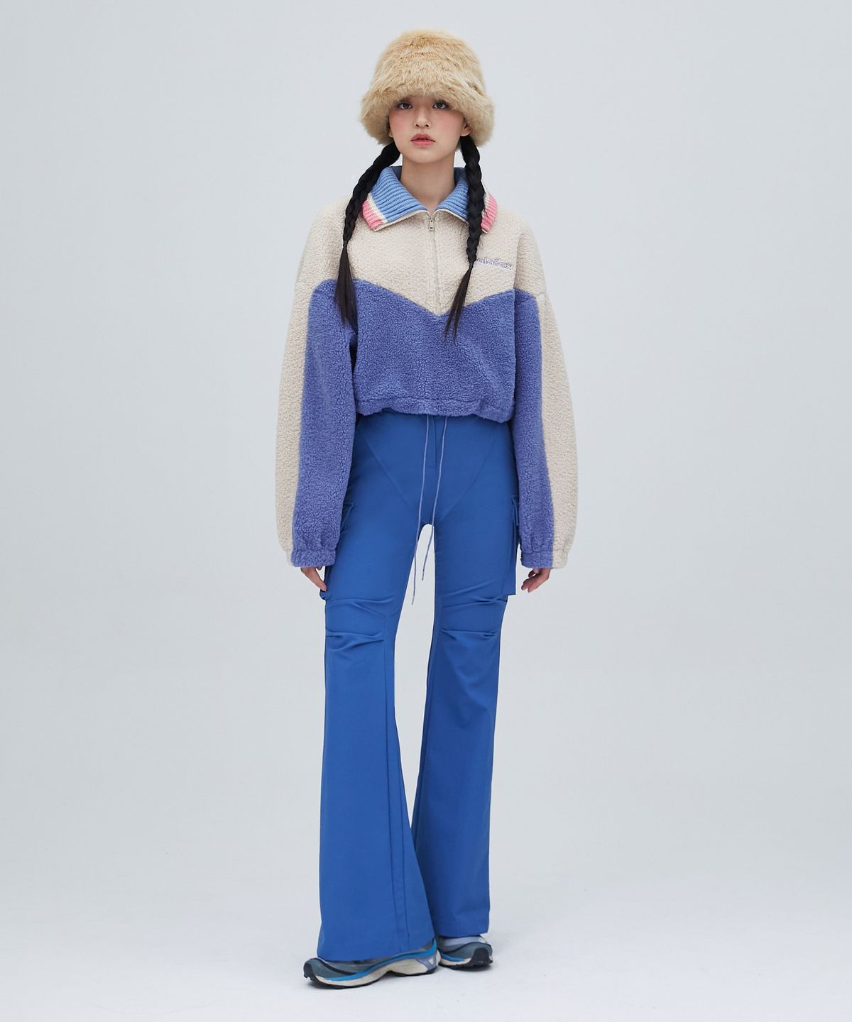 라라폭스(LALAFOX) CARGO SLIM BOOTS-CUT PANTS 카고 부츠컷 바지 BLUE BP3WP007