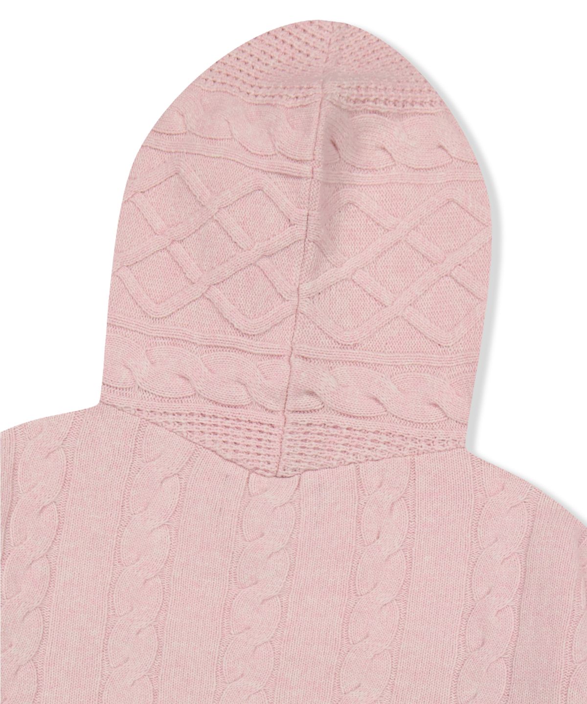 예스아이씨(YESEYESEE) Hooded Cable Knit Pullover Pink
