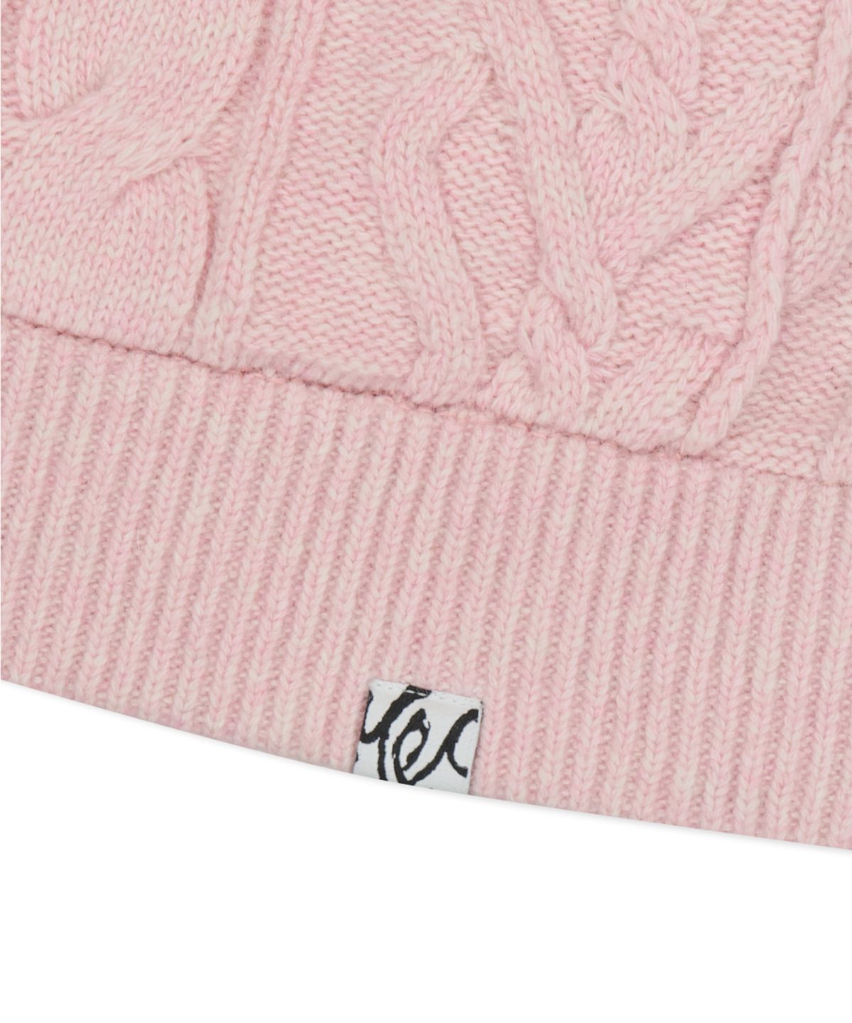 예스아이씨(YESEYESEE) Hooded Cable Knit Pullover Pink