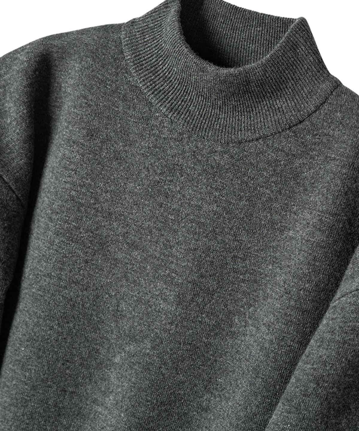 러프사이드(ROUGHSIDE) Mock Turtleneck Knit Charcoal