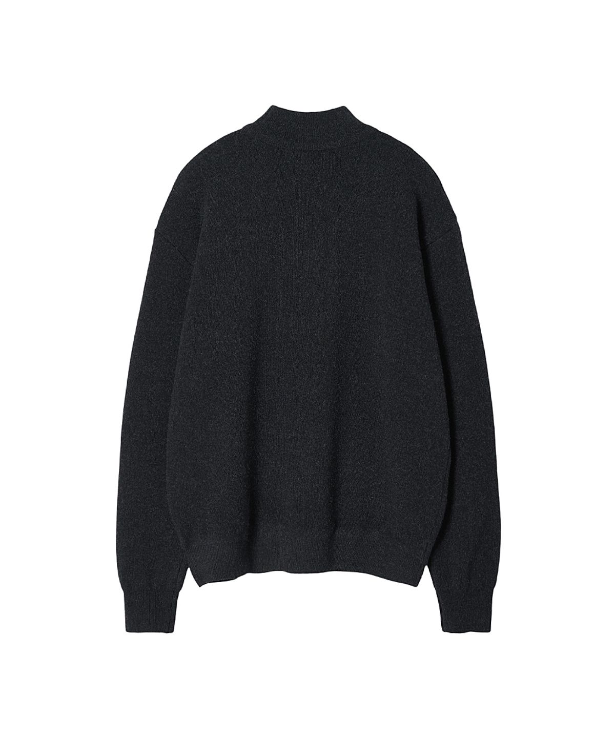 러프사이드(ROUGHSIDE) Mock Turtleneck Knit Ash Black
