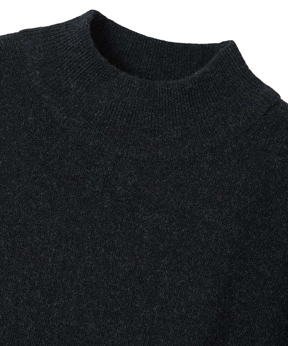 러프사이드(ROUGHSIDE) Mock Turtleneck Knit Ash Black