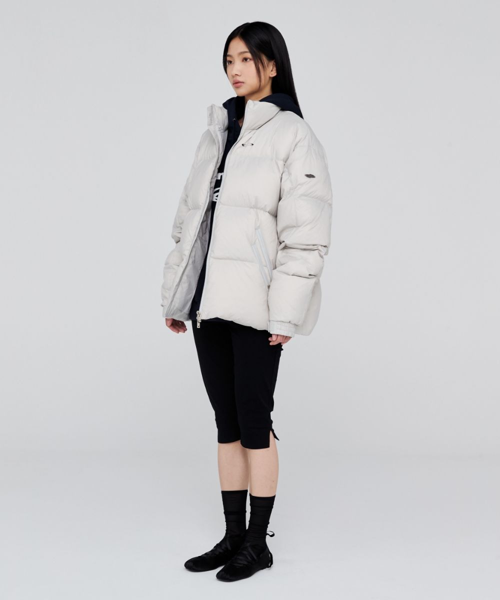 美品‼️gypsohila Down Jacket グレー Technical ripstop down jacket in grey - Stone Island | Mytheresa
