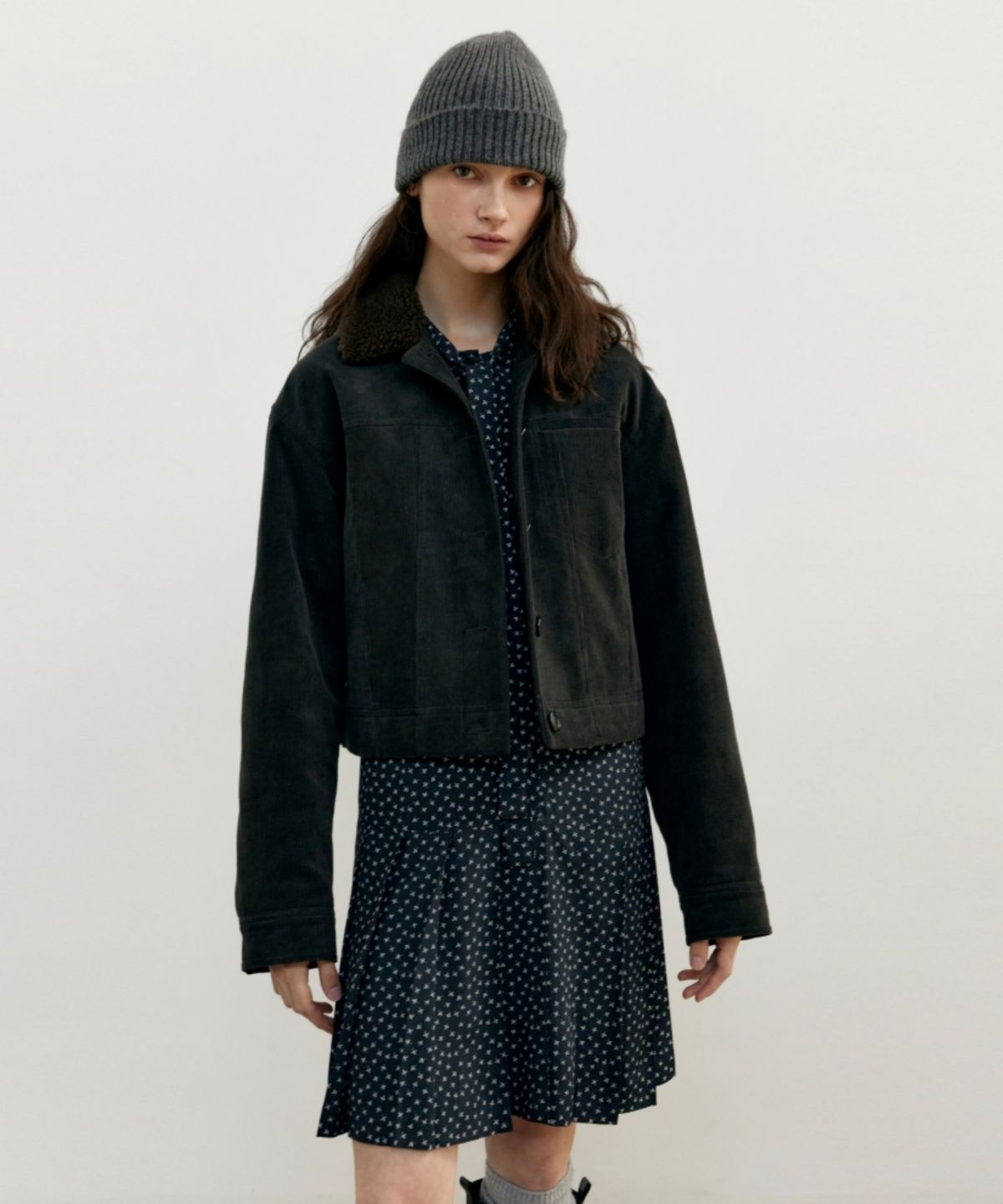 어나우트(UNNOUT) TIE SHIRT DRESS - BLACK