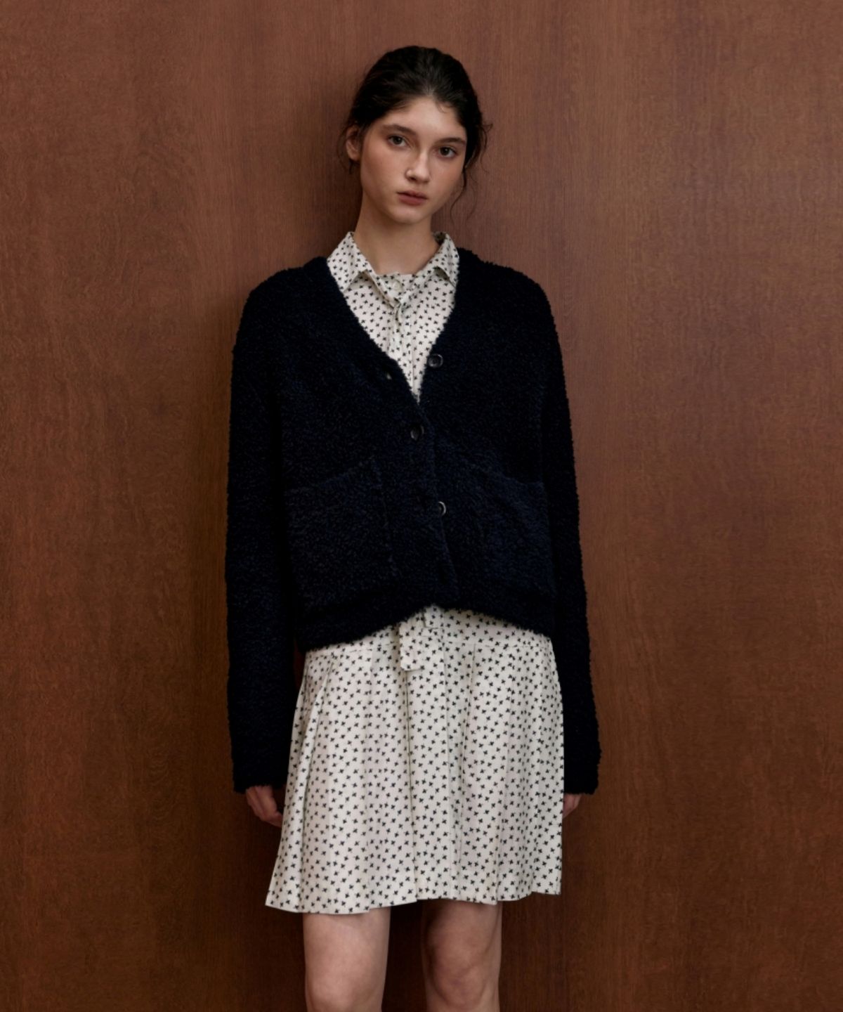 어나우트(UNNOUT) TIE SHIRT DRESS - CREAM