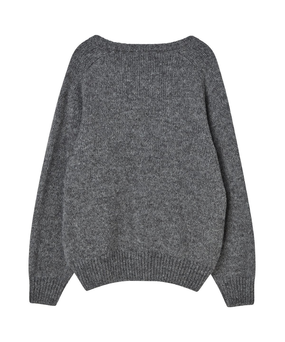 실른(SILN) Alpaca blend raglan v neck knit (MELANGE GREY)
