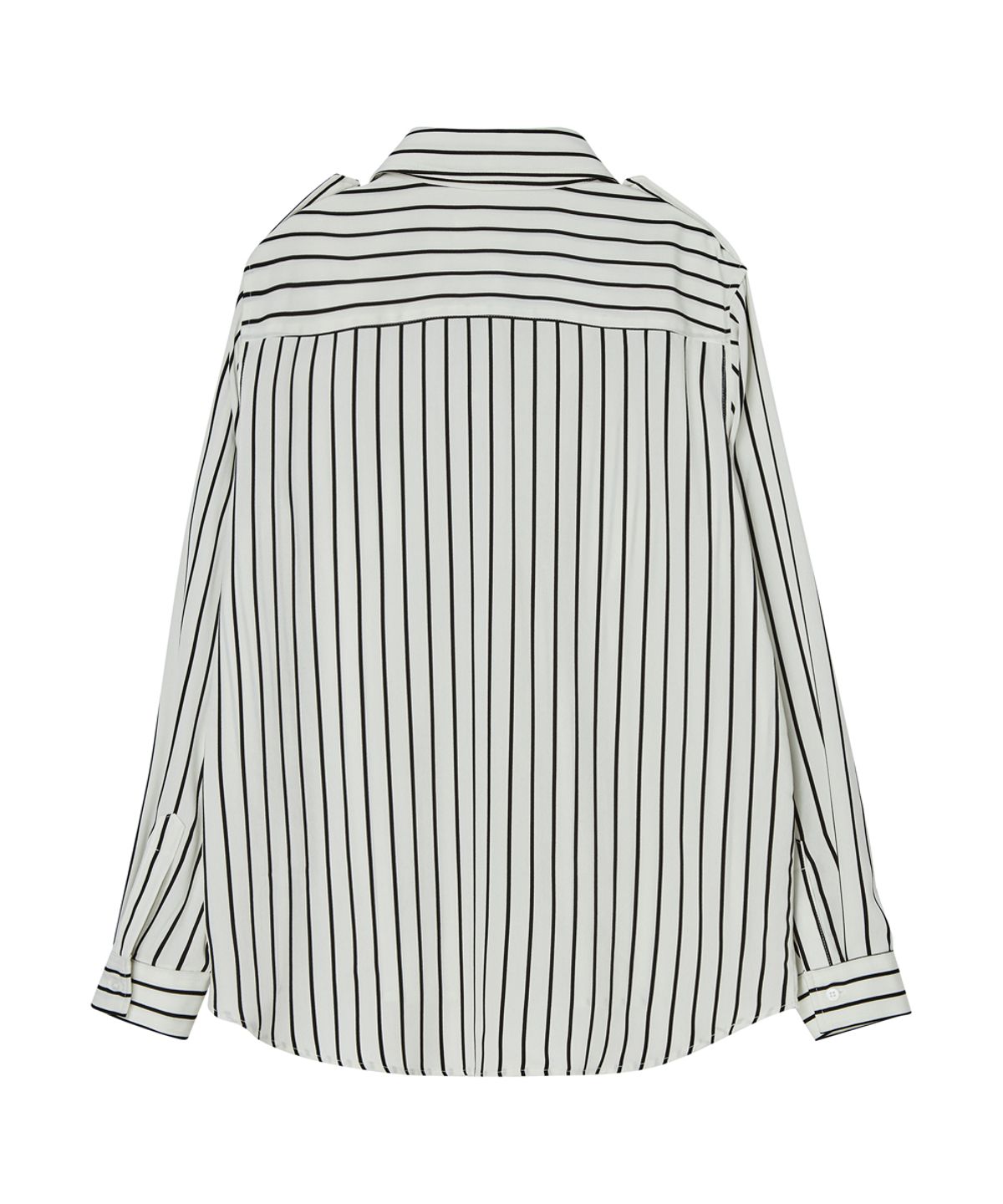 실른(SILN) Epaulet stripe silky shirts (IVORY STRIPE)