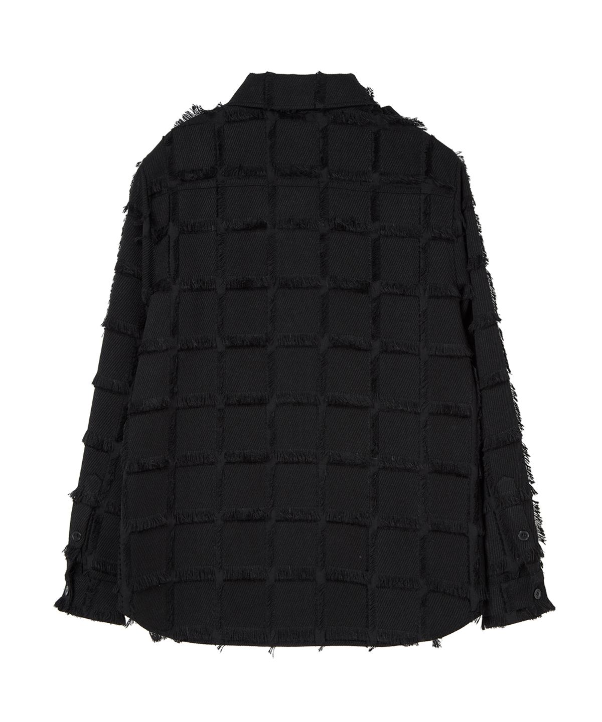 실른(SILN) Epaulet tassel check shirts (BLACK)