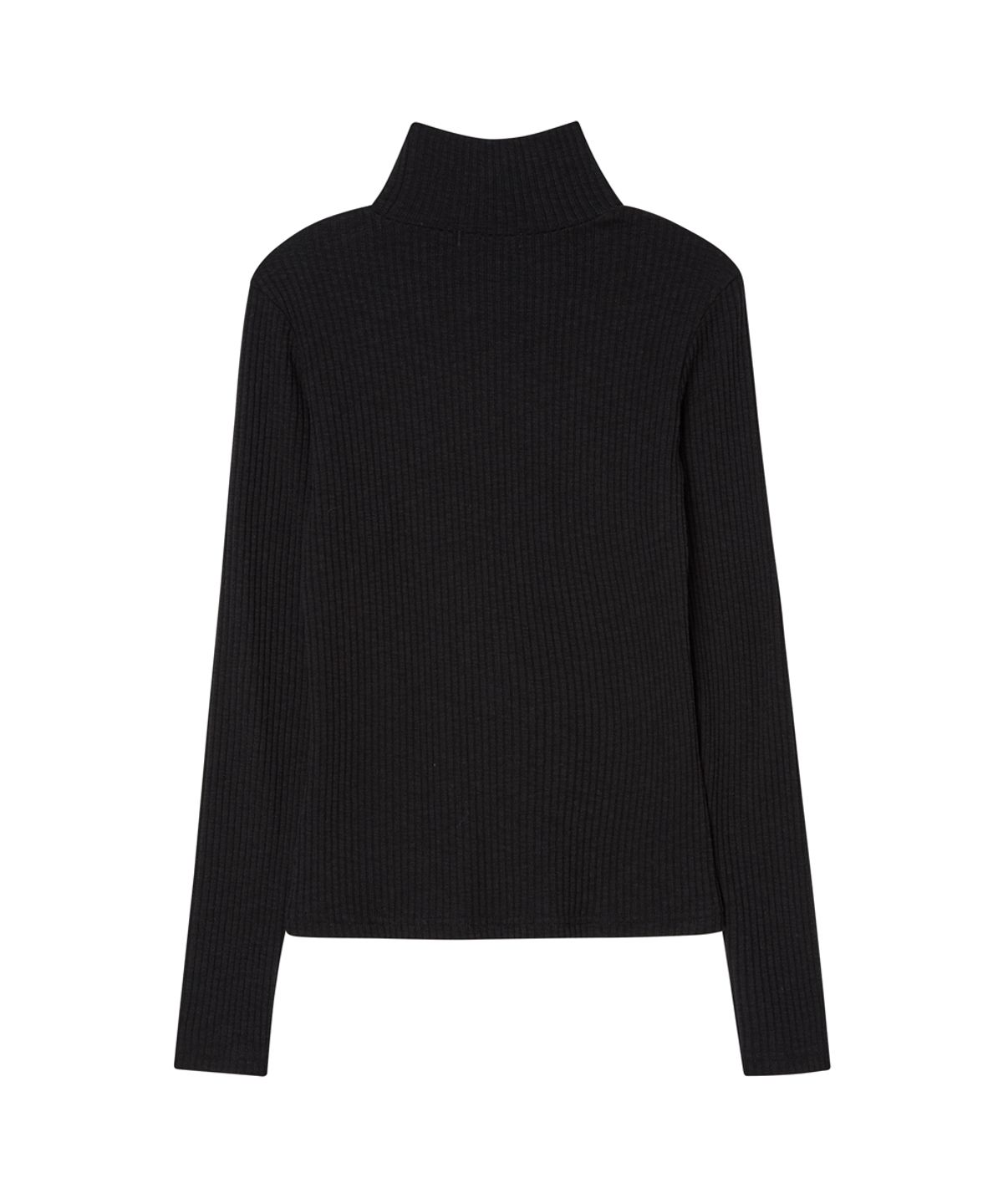 실른(SILN) Ribbed half turtle neck (BLACK)