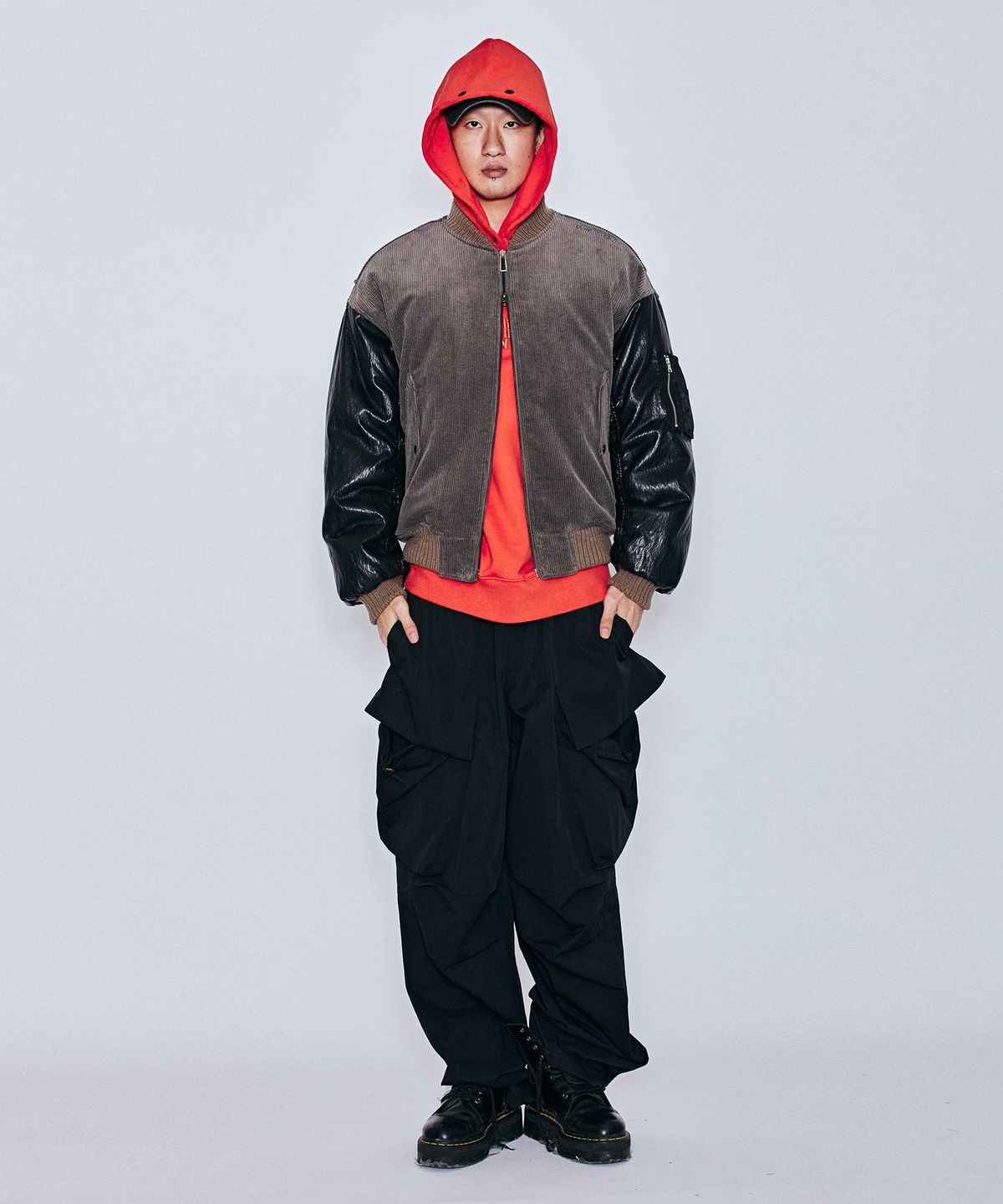 밀리밀리언(MILLIMILLION) MUDSTONE CORDUROY MA-1 JACKET J07- GREY