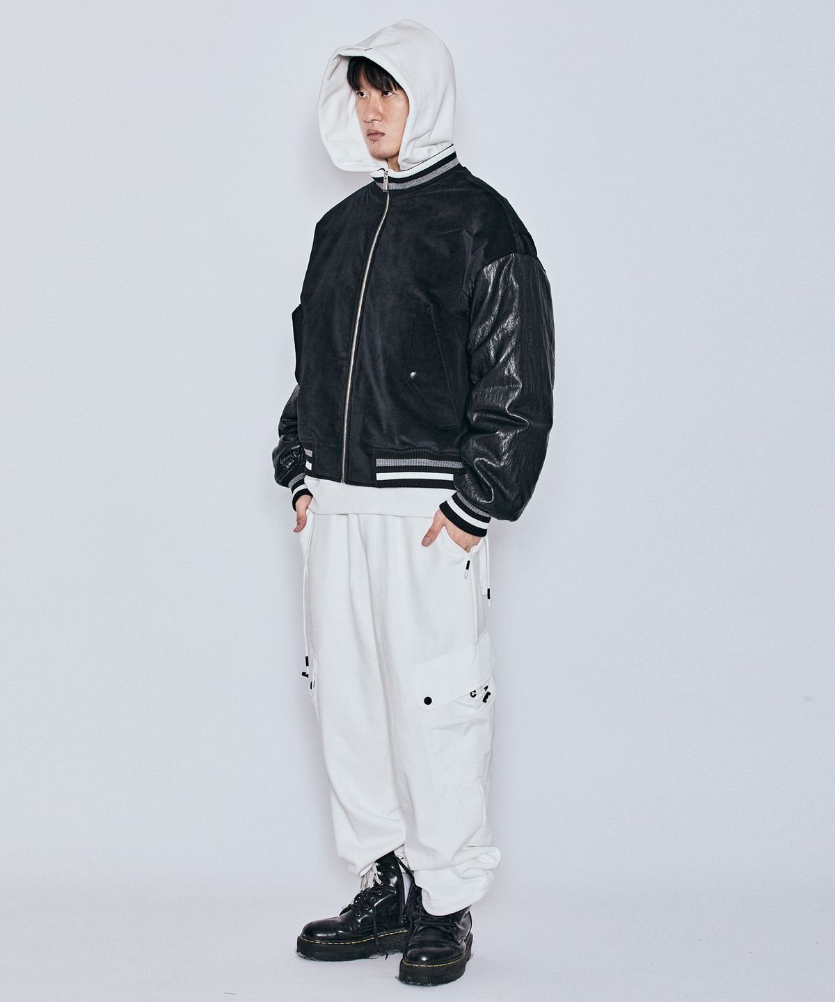밀리밀리언(MILLIMILLION) MUDSTONE VELVET BLOUSON J13- BLACK