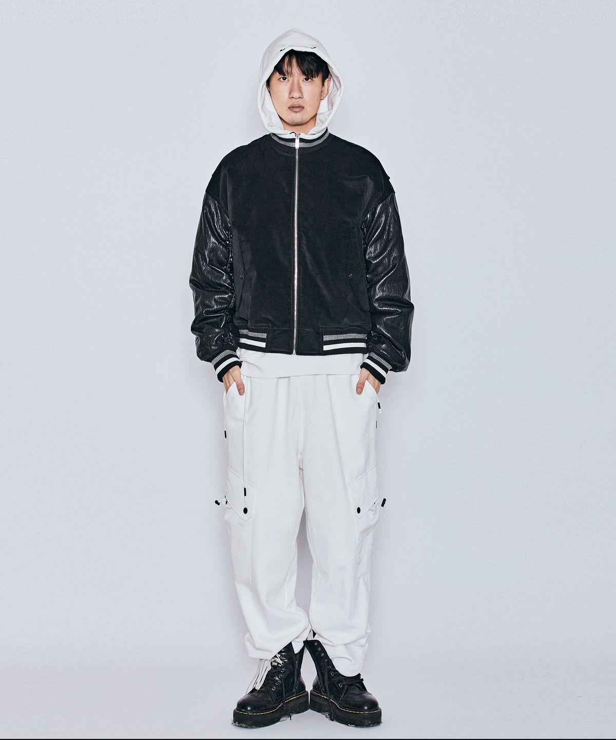 밀리밀리언(MILLIMILLION) MUDSTONE VELVET BLOUSON J13- BLACK