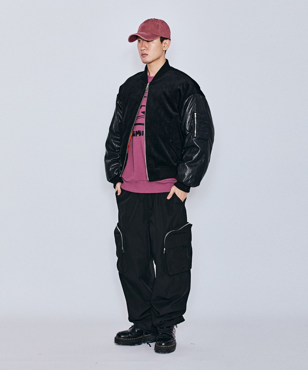 밀리밀리언(MILLIMILLION) MUDSTONE CORDUROY MA-1 JACKET J07- BLACK