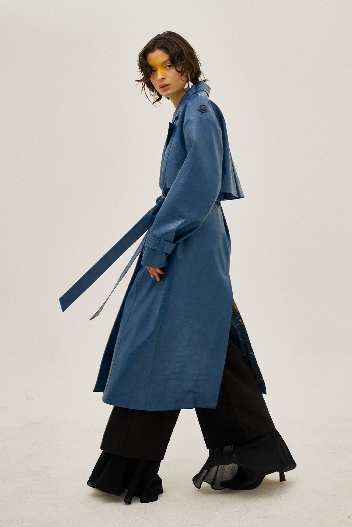 그리디어스(GREEDILOUS) Tyed Waist Leather Trench