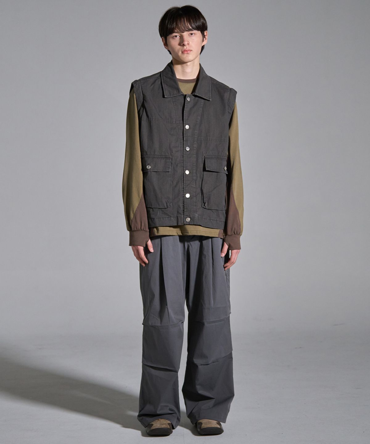 노운(NOUN) detachable vintage jacket (charcoal)