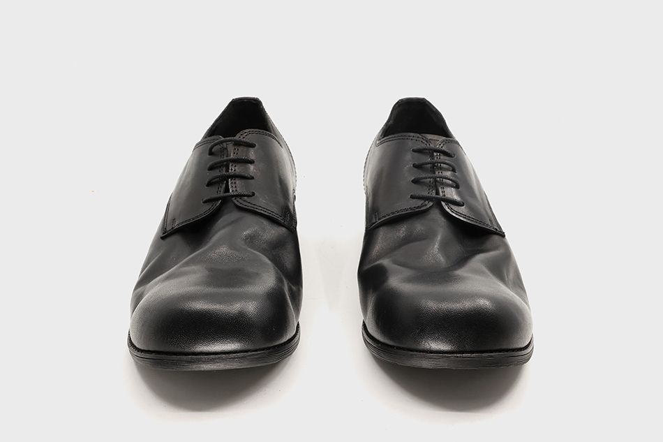 MUSINSA | YASE Mud Horsehide Derby Shoes Black