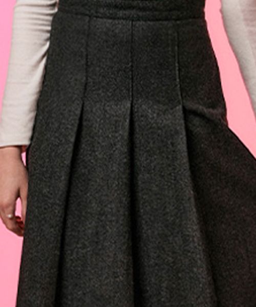スカート KOLEAT Wool herringbone pleated long skirt charcoal gray win MUSINSA | KOLEAT Wool herringbone pleated long skirt
