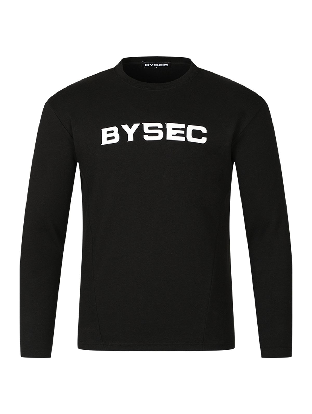 바이젝(BYSEC) 퍼펙트 특양면 로고 머슬핏 긴팔 티셔츠_2Color