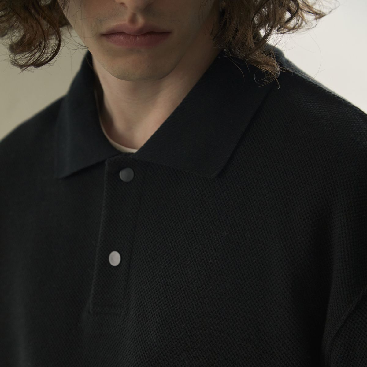 벤(BBEEEENN) MENS)와플 카라 T_다크 네이비