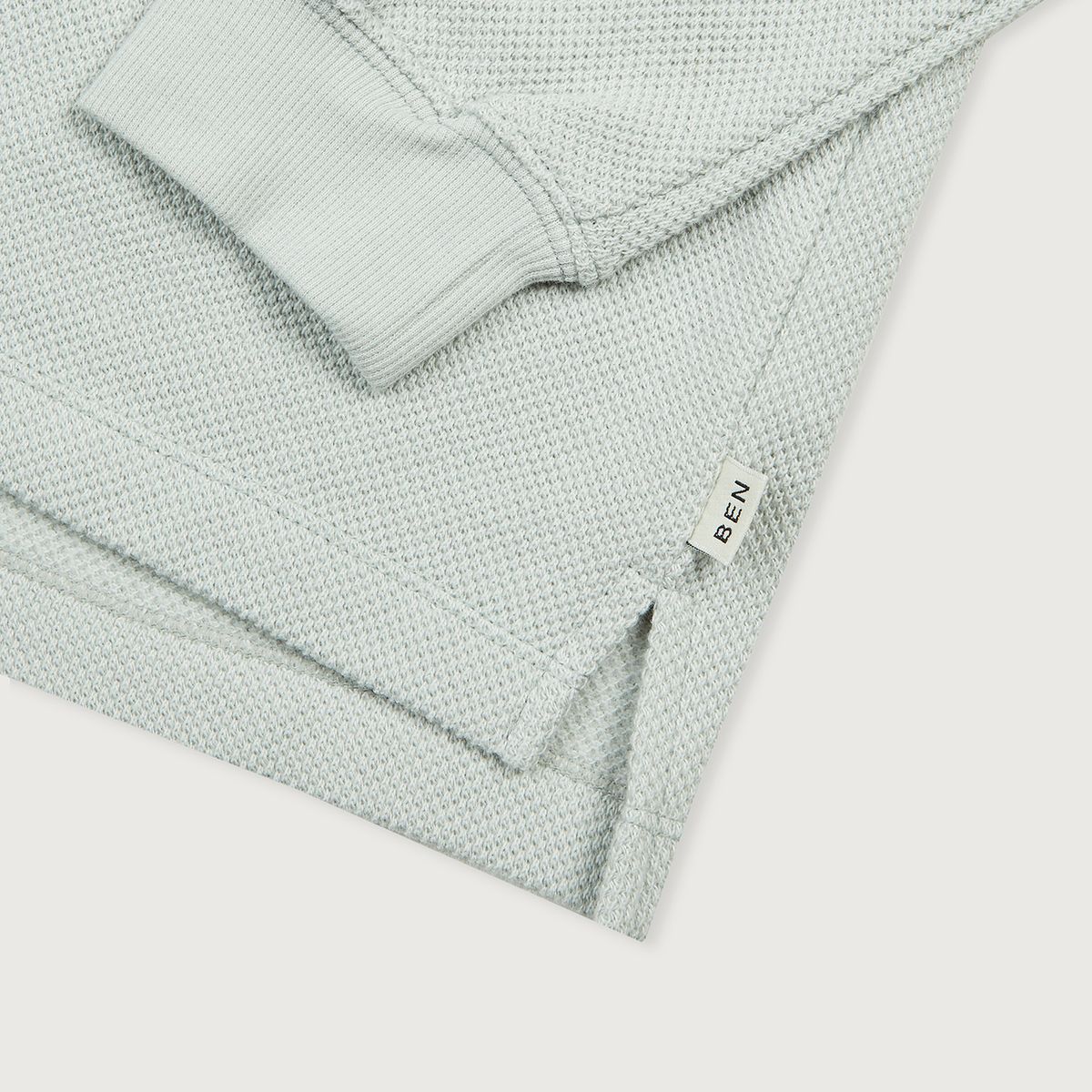 벤(BBEEEENN) MENS)와플 카라 T_블루 그레이