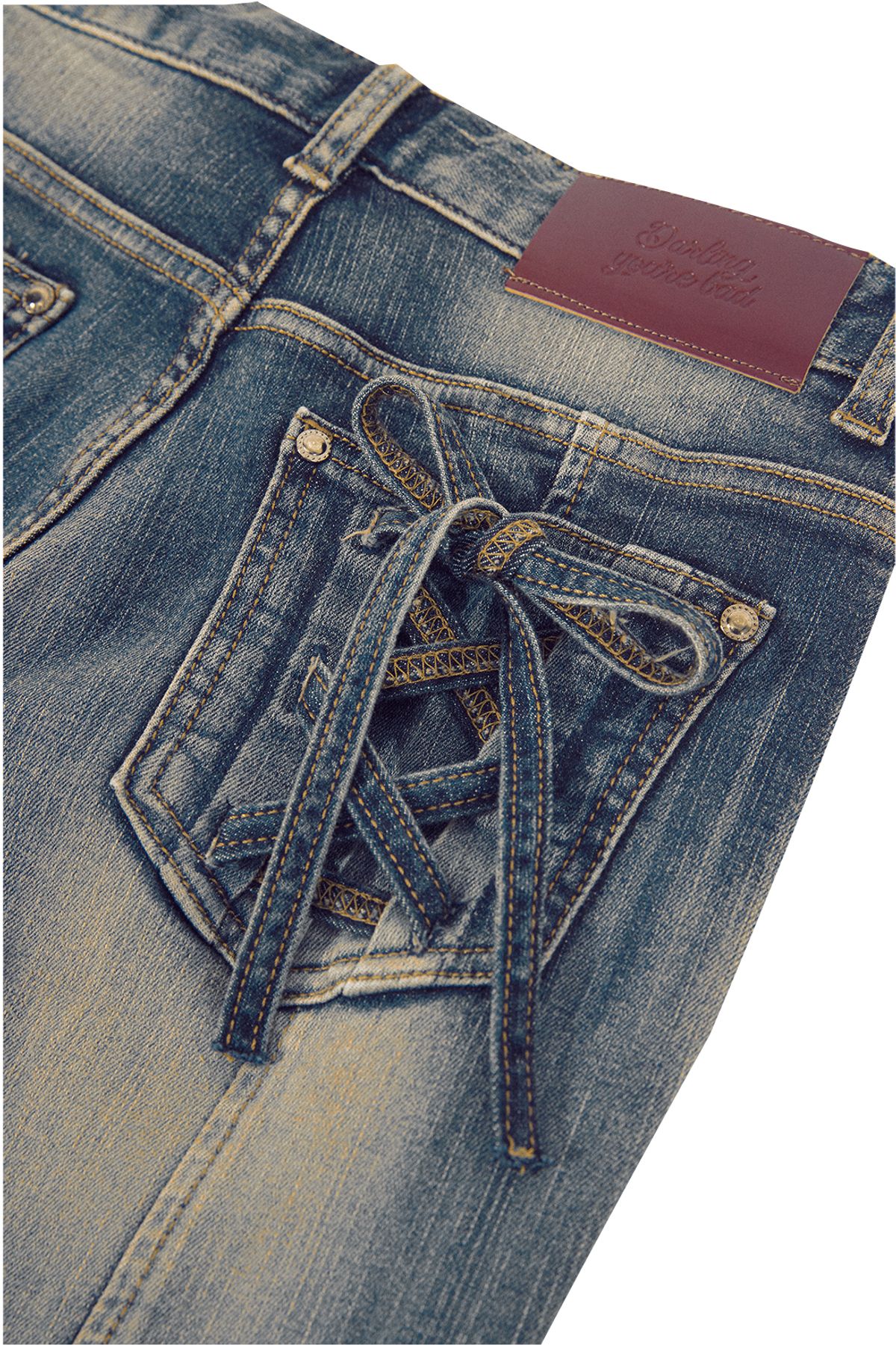 달링유어배드(DARLING, YOU'RE BAD) ROSE BOOTS CUT DENIM # VINTAGE BLUE