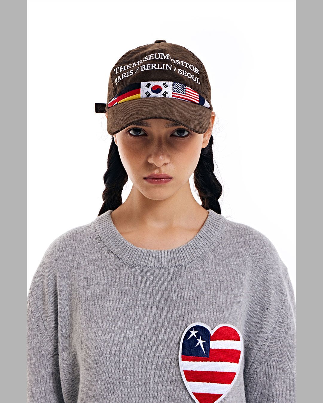 MUSINSA | THE MUSEUM VISITOR FLAG STITCHED CORDUROY BALLCAP