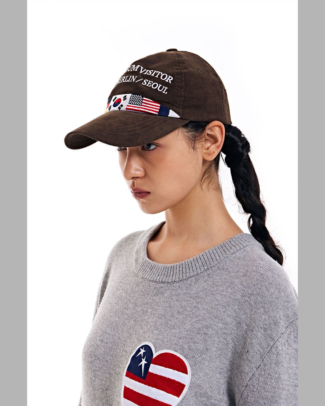 MUSINSA | THE MUSEUM VISITOR FLAG STITCHED CORDUROY BALLCAP