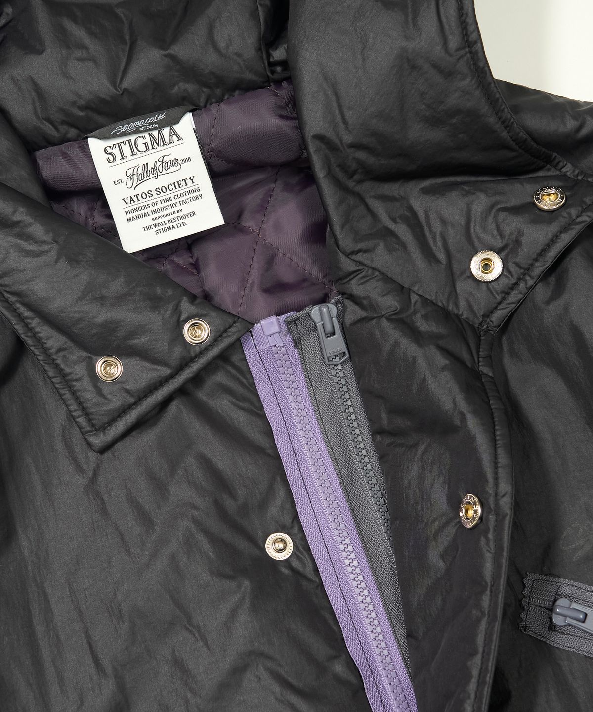 스티그마(STIGMA) ZIPPER OVERSIZED FISHTAIL PARKA BLACK
