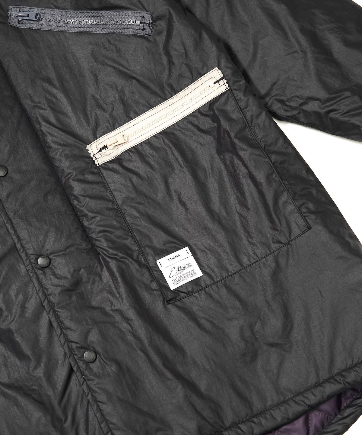 스티그마(STIGMA) ZIPPER OVERSIZED FISHTAIL PARKA BLACK