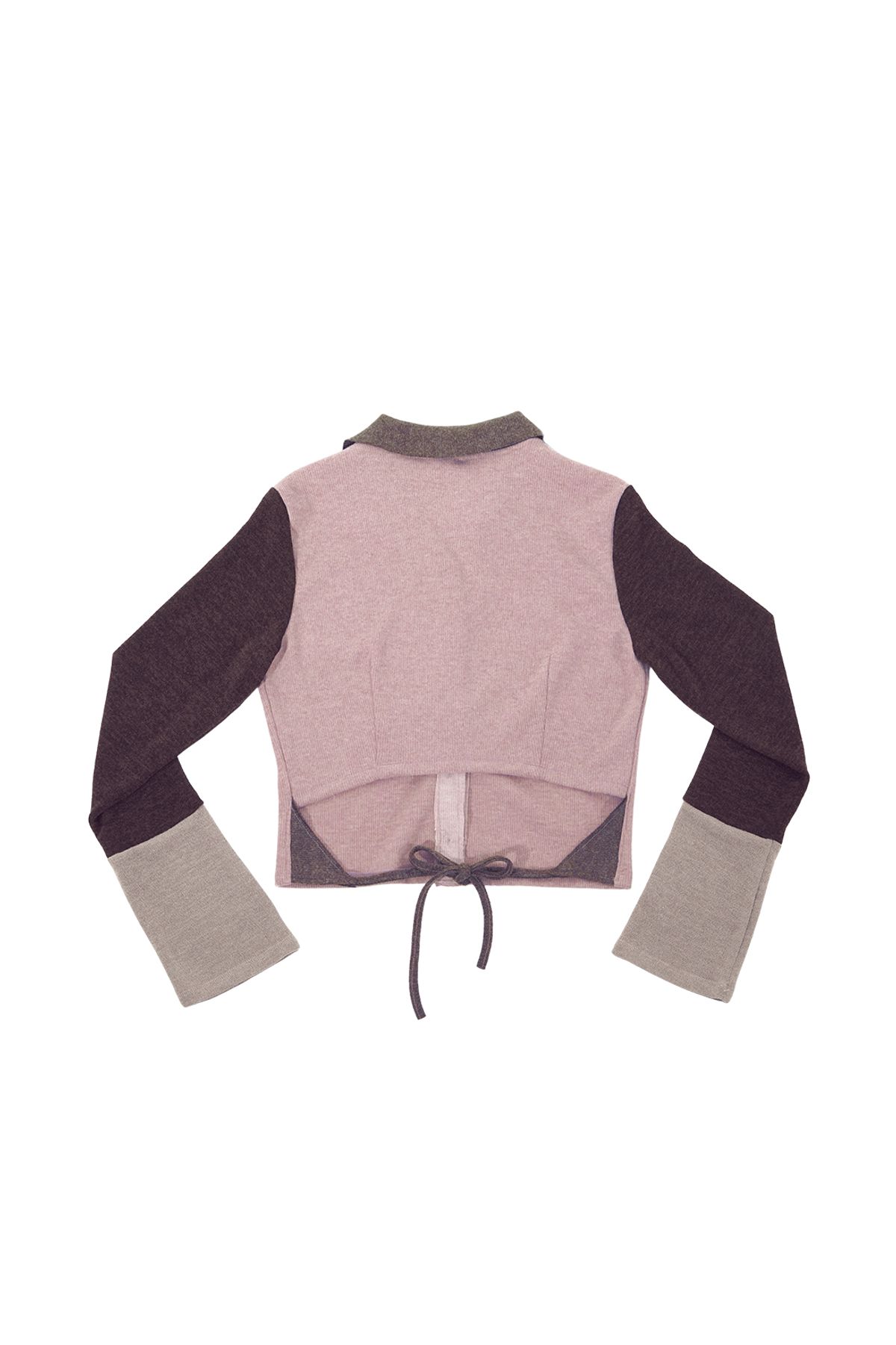 달링유어배드(DARLING, YOU'RE BAD) MULTICOLOR KNIT SHIRT # PINK BROWM