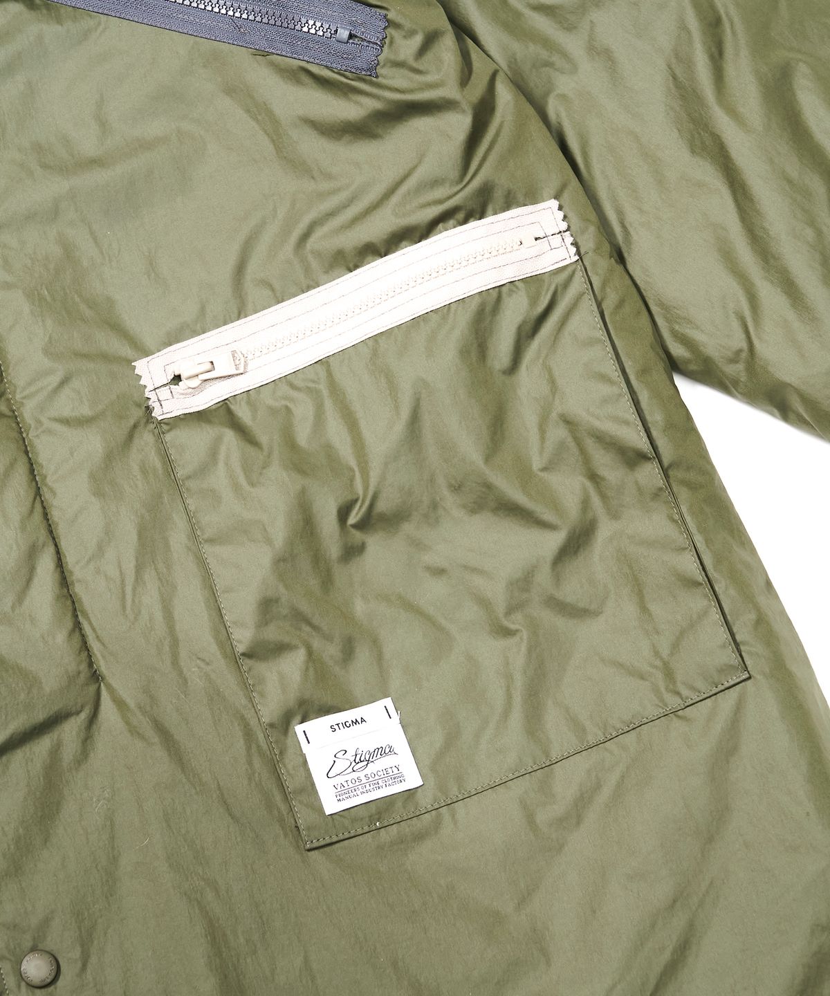 스티그마(STIGMA) ZIPPER OVERSIZED FISHTAIL PARKA KHAKI