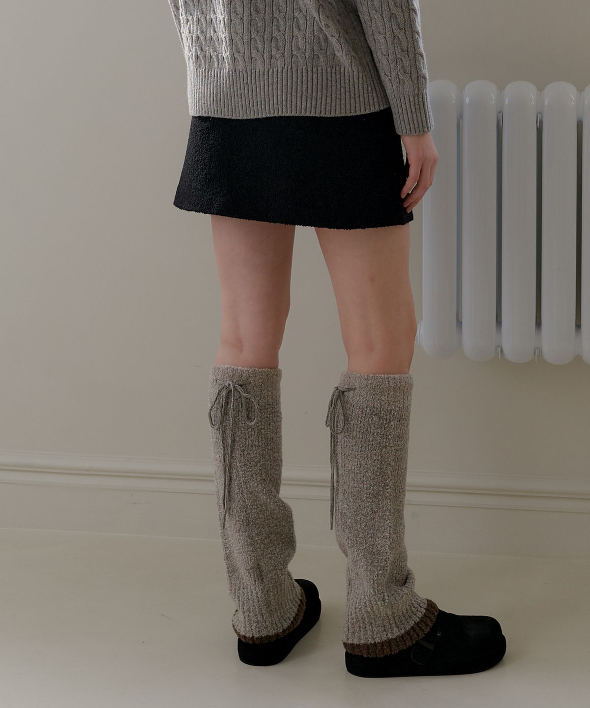 엽페(YUPPE) COLOR KNIT LEG WARMER_GRAY