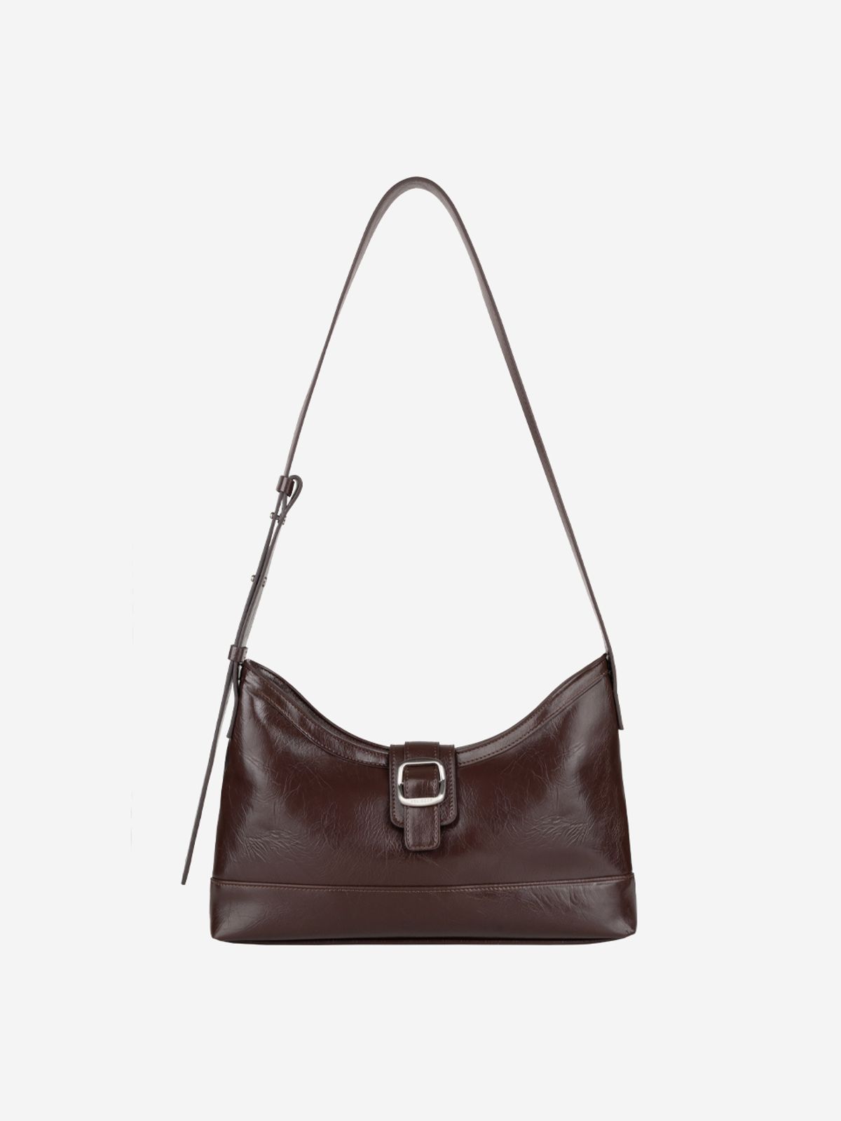 세미코드(SEMICODE) veil middle bag - crinkle choco brown