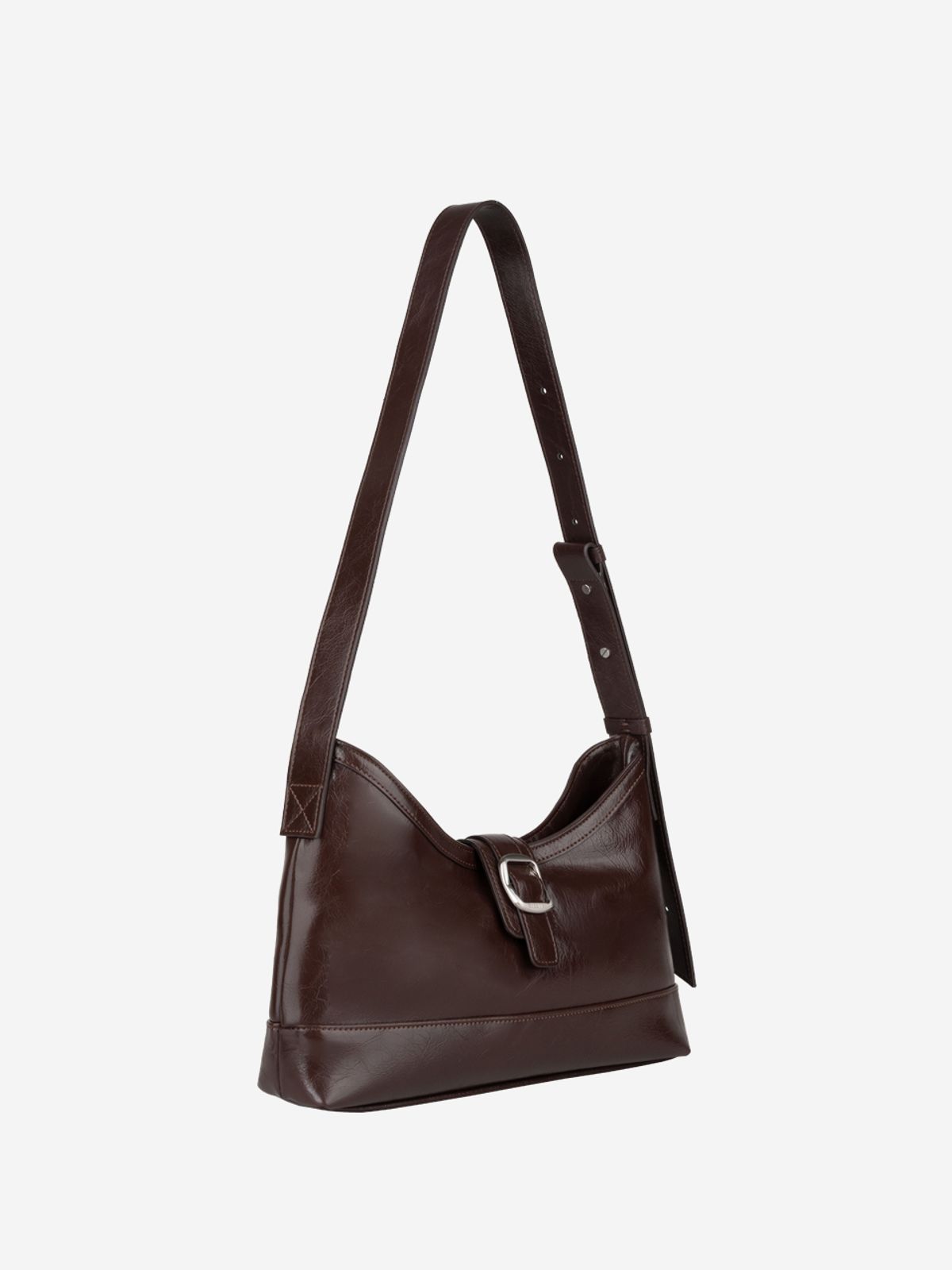 세미코드(SEMICODE) veil middle bag - crinkle choco brown