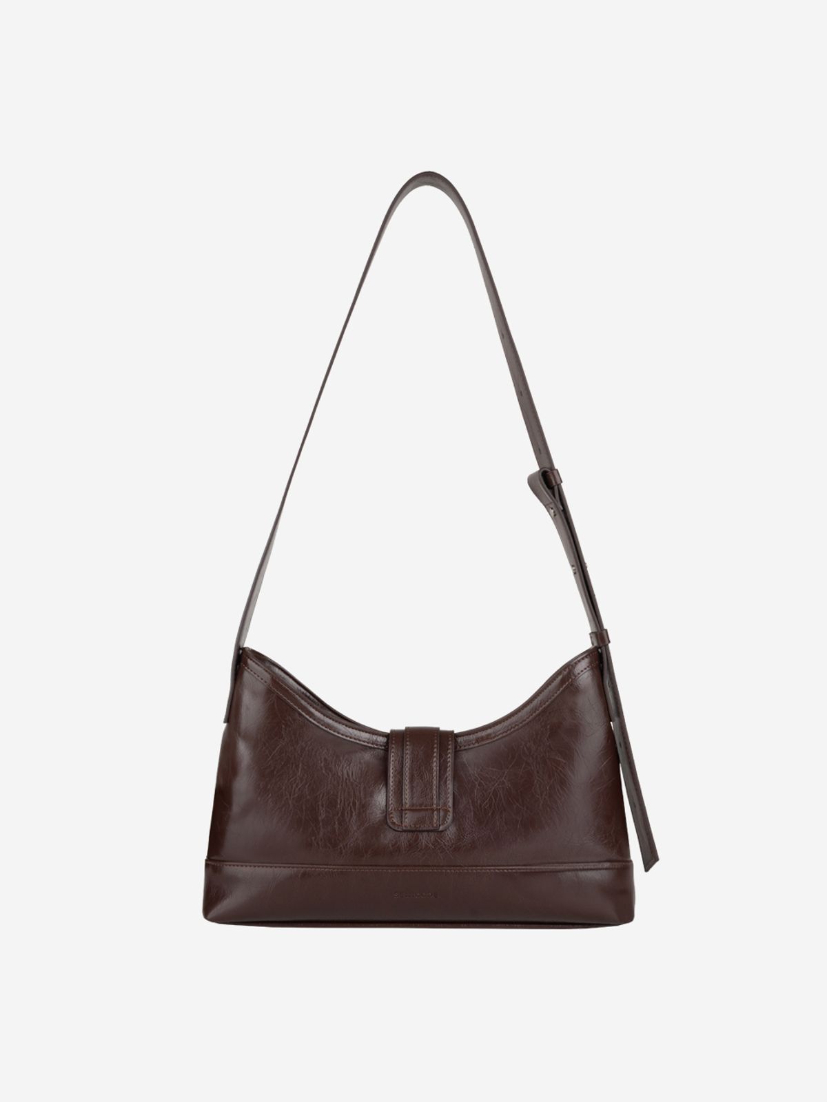 세미코드(SEMICODE) veil middle bag - crinkle choco brown