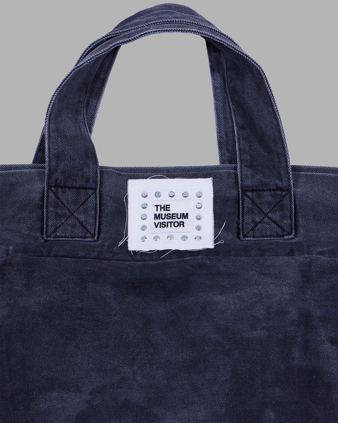 THE MUSEUM VISITOR★韓国 LOGO PRINTED TOTEBAG (WASHED BLUE) MUSINSA | THE MUSEUM VISITOR CUBIC LOGO STITCHED TOTE BAG