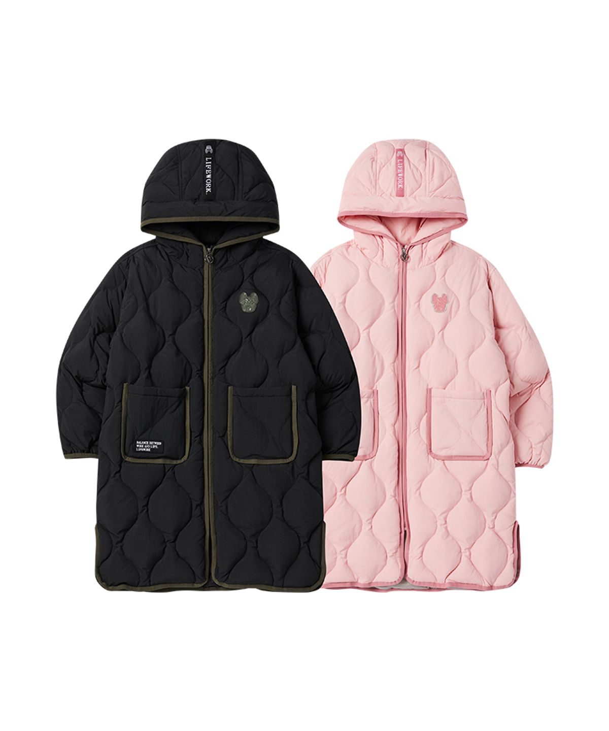 라이프워크 키즈(LIFEWORK KIDS) 키즈) 웨이브 퀼팅 롱 다운 점퍼