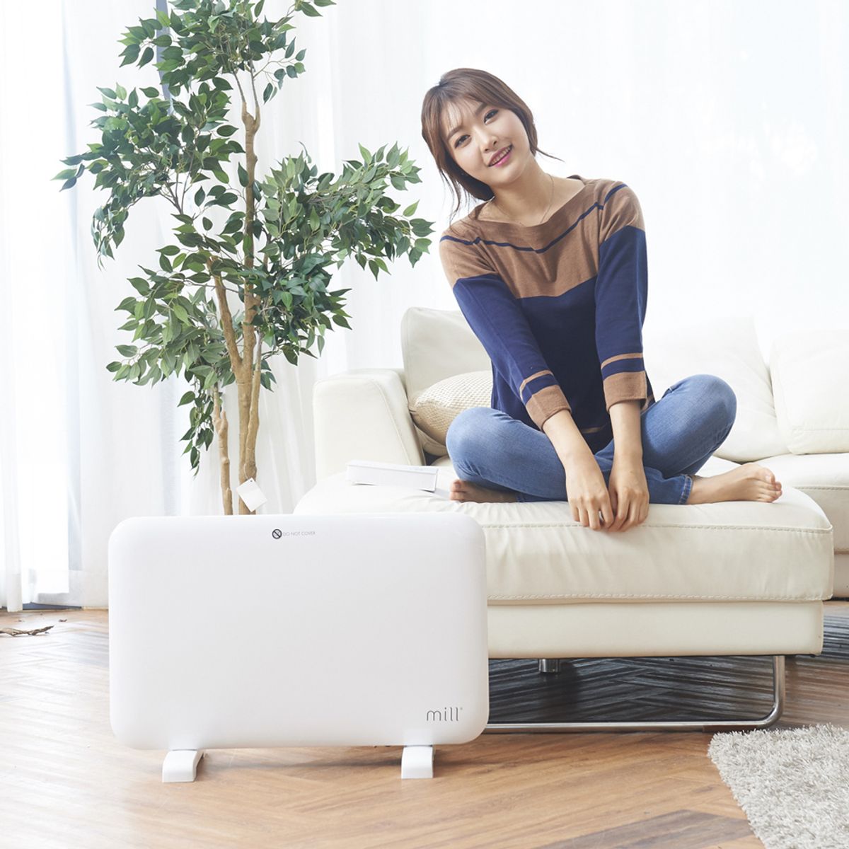 밀(MILL) 북유럽  전기컨벡터 히터 MILL1200MK 기계식 3~5평형