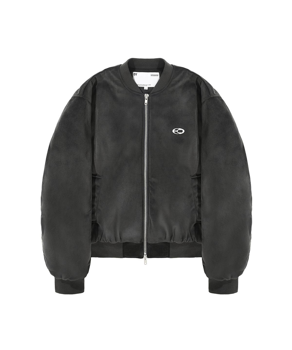 오픈야드(오와이)(OPENYARD(OY)) VELOUR S.L BOMBER JACKET-CHACOAL GREY