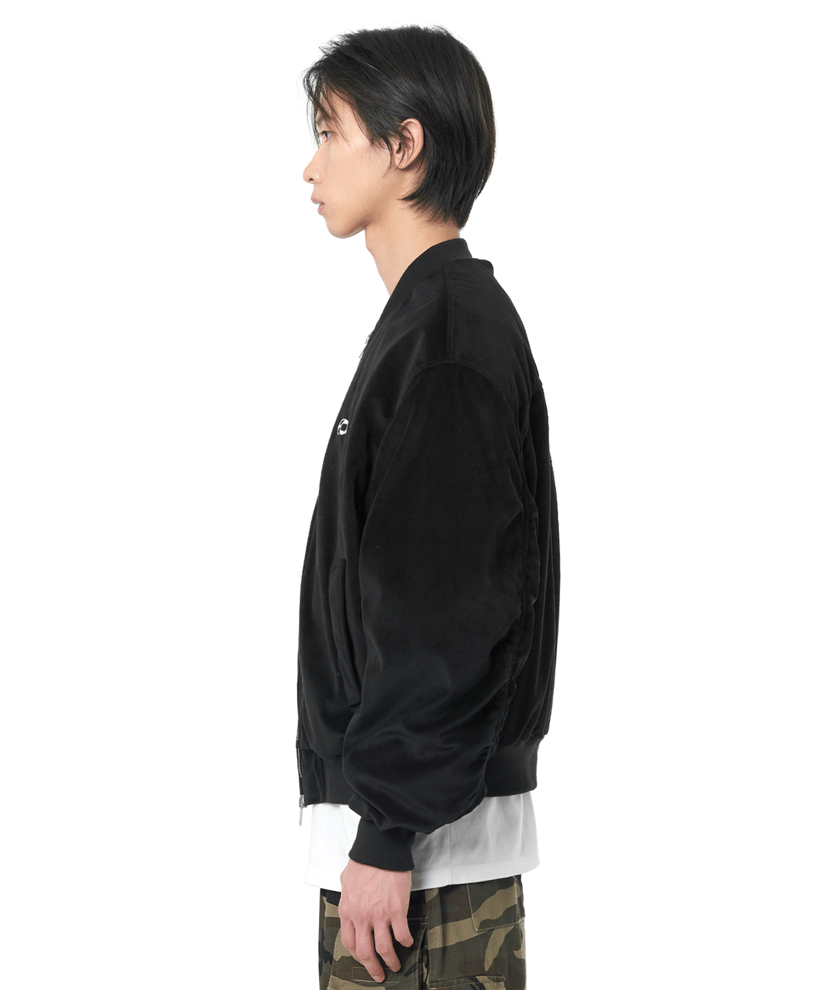 오픈야드(오와이)(OPENYARD(OY)) VELOUR S.L BOMBER JACKET-BLACK