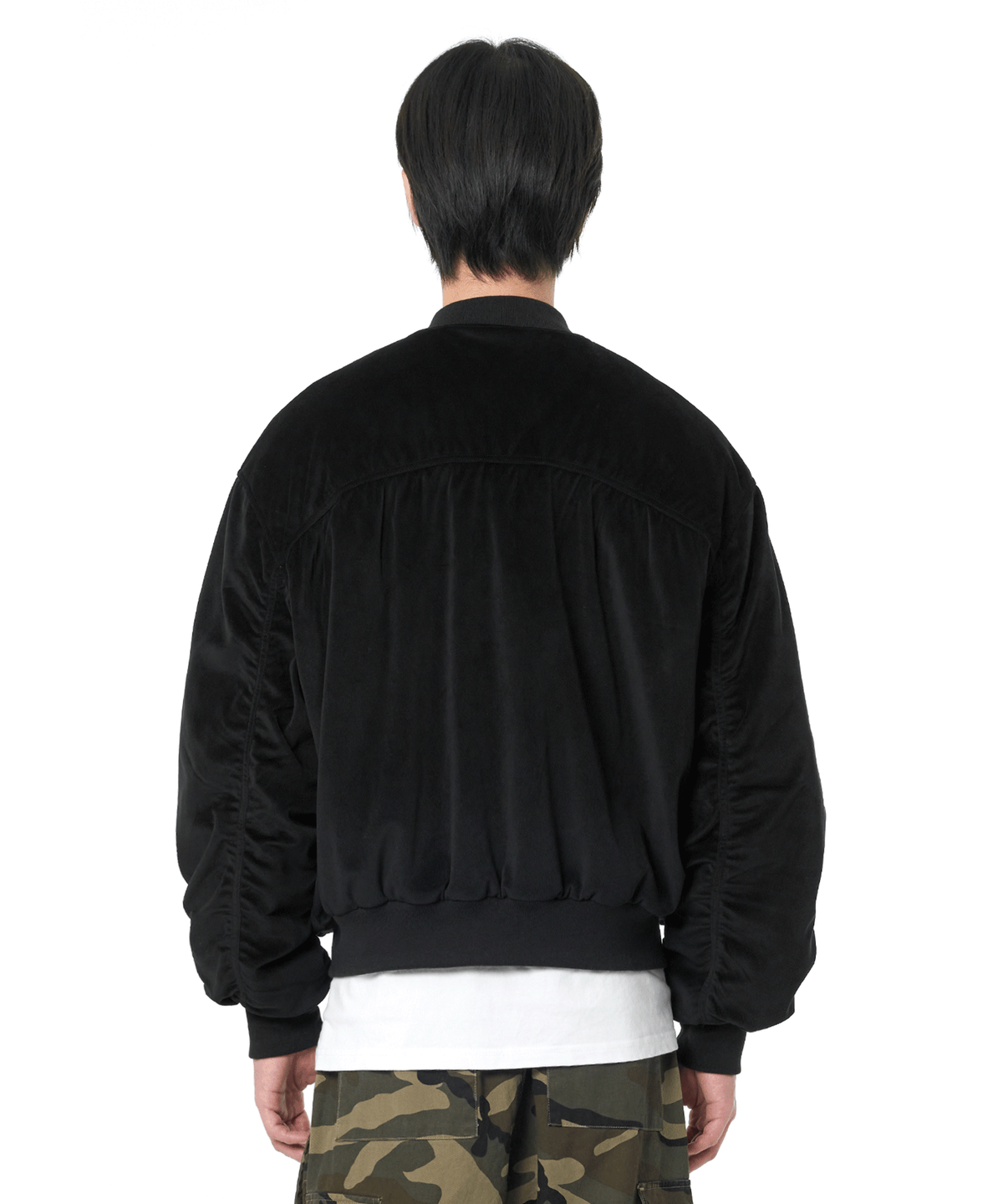 오픈야드(오와이)(OPENYARD(OY)) VELOUR S.L BOMBER JACKET-BLACK
